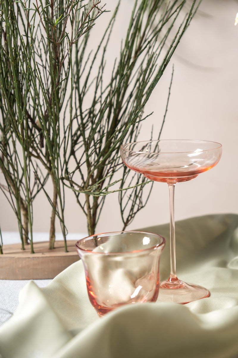 SHADOWS <br> Drinking Glass in Suede Pink <br> (Set of 2)