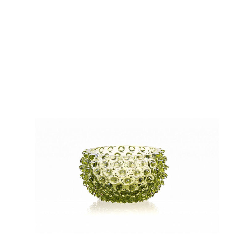 Olive Green Hobnail Bowl Small