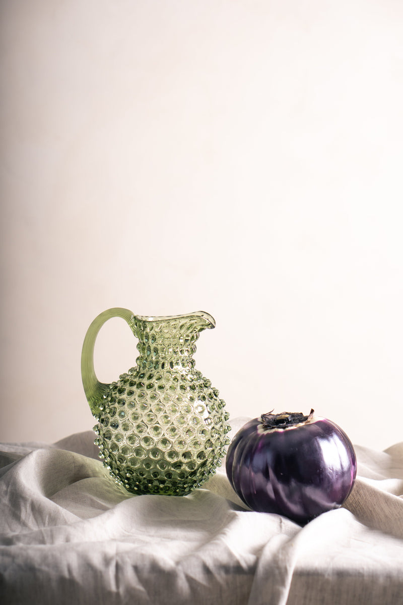 Olive Green Hobnail Jug