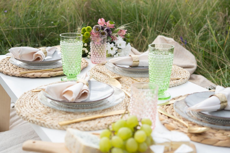 Light Green Hobnail Goblet (set of 2 pieces) - KLIMCHI