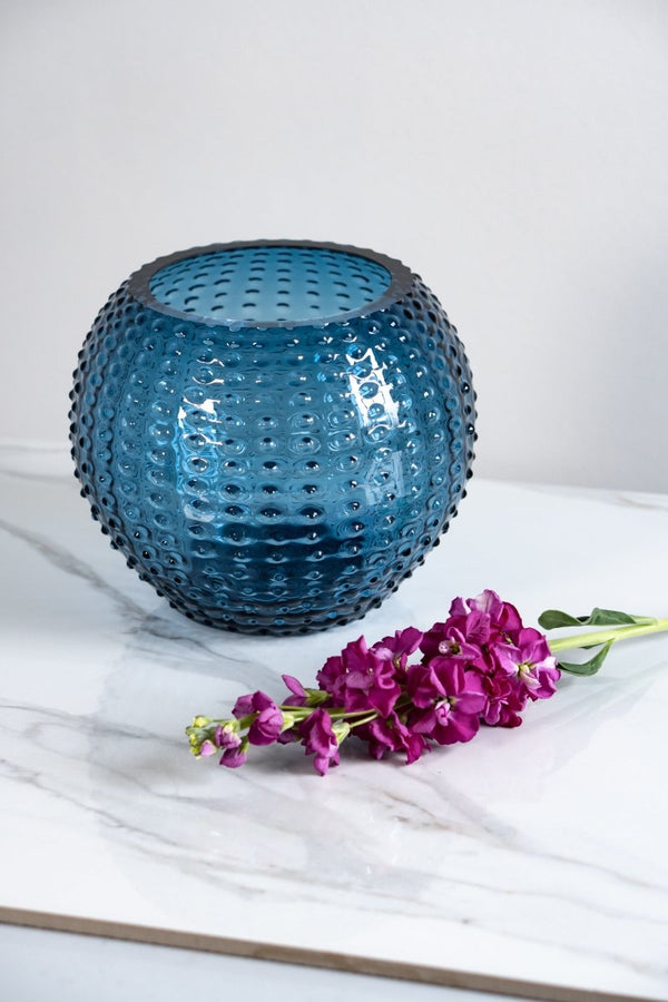 Underlay Blue Smoke Hobnail Vase Large - KLIMCHI