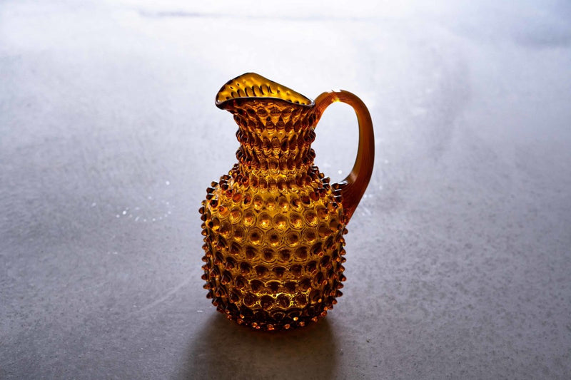 Amber Hobnail Square Jug - KLIMCHI