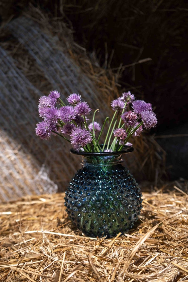 Underlay Blue Smoke Hobnail Collar Vase - KLIMCHI