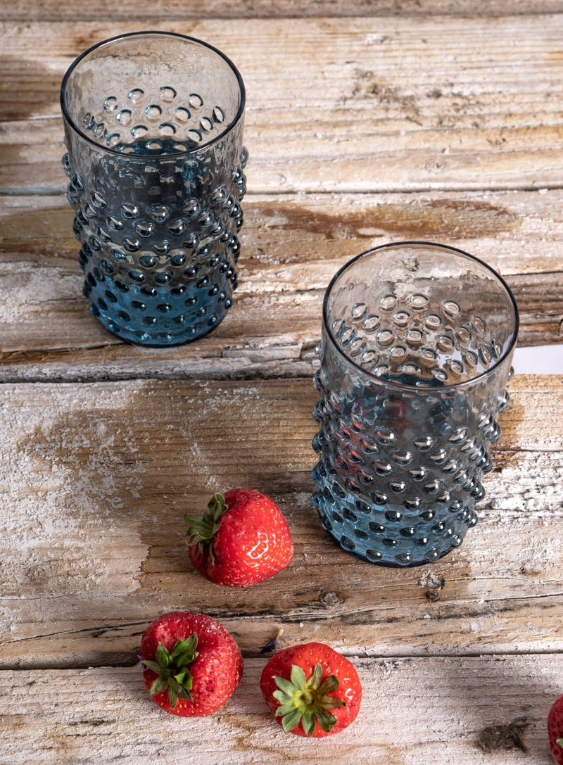 Misty Blue Hobnail Tumblers - KLIMCHI