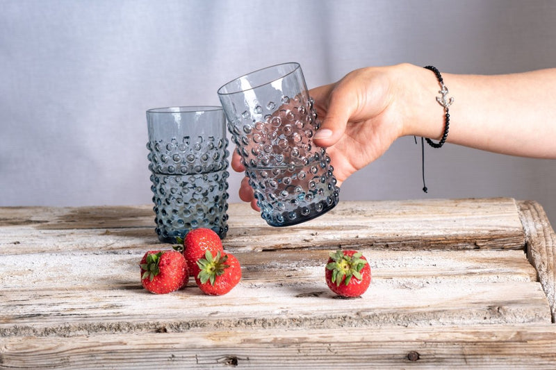 Misty Blue Hobnail Tumblers - KLIMCHI