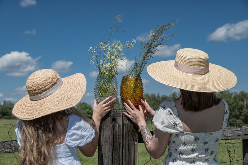 Amber Egg Hobnail Vase - KLIMCHI