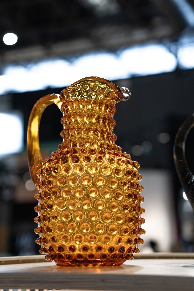 Amber Hobnail Square Jug - KLIMCHI