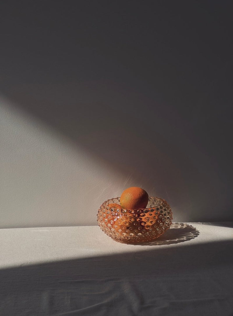 Underlay Amber Hobnail Bowl - KLIMCHI