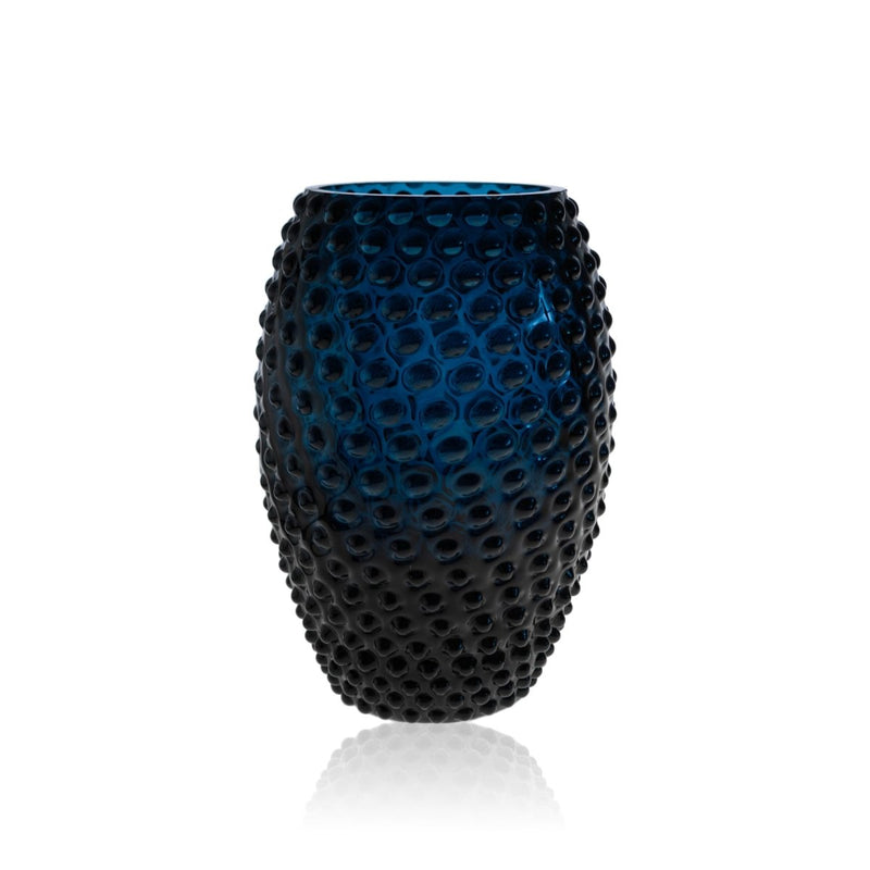 Royal Blue Egg Hobnail Vase - KLIMCHI